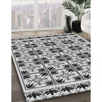 Patterned Light Black Novelty Rug, pat2213