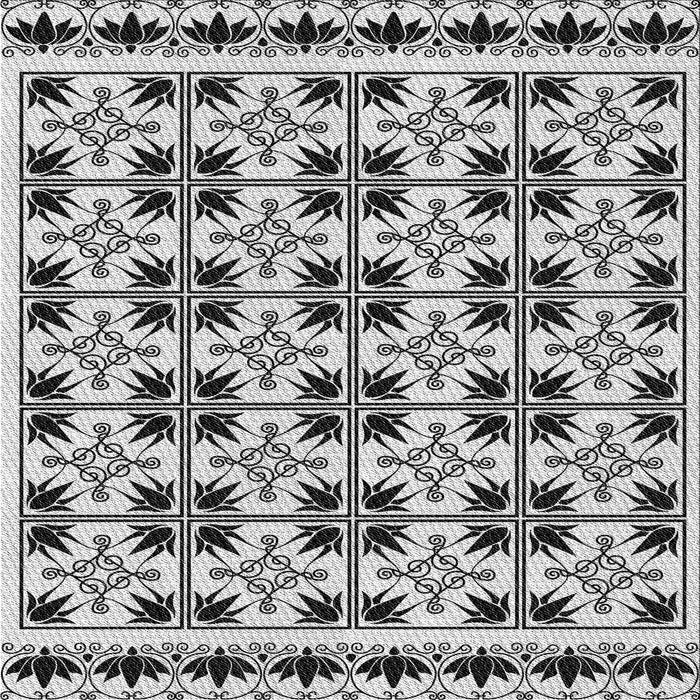 Square Patterned Light Black Novelty Rug, pat2213