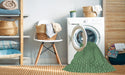 Machine Washable Transitional Deep Emerald Green Rug in a Washing Machine, wshpat2214grn