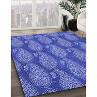 Patterned Sky Blue Rug, pat2215blu