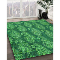 Patterned Forest Green Rug, pat2215grn