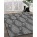 Patterned Dark Gray Rug in Family Room, pat2215gry