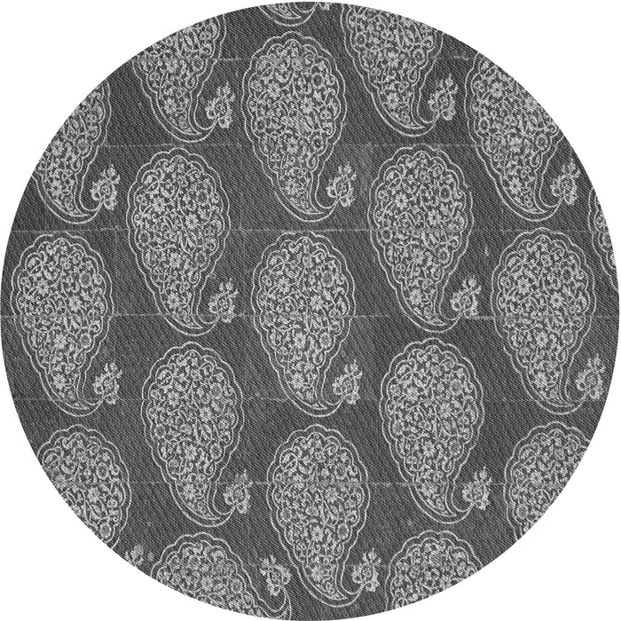 Square Machine Washable Transitional Dark Gray Rug in a Living Room, wshpat2215gry