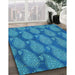 Machine Washable Transitional Blue Rug in a Family Room, wshpat2215lblu