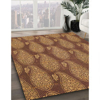 Patterned Red Brown Rug, pat2215org