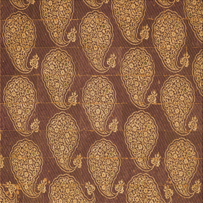 Round Patterned Red Brown Rug, pat2215org