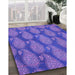 Patterned Purple Mimosa Purple Rug in Family Room, pat2215pur