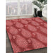 Machine Washable Transitional Red Rug in a Family Room, wshpat2215rd