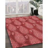 Patterned Red Rug, pat2215rd