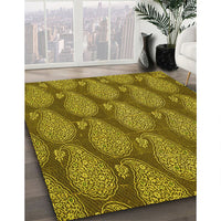 Patterned Dark Bronze Brown Rug, pat2215yw