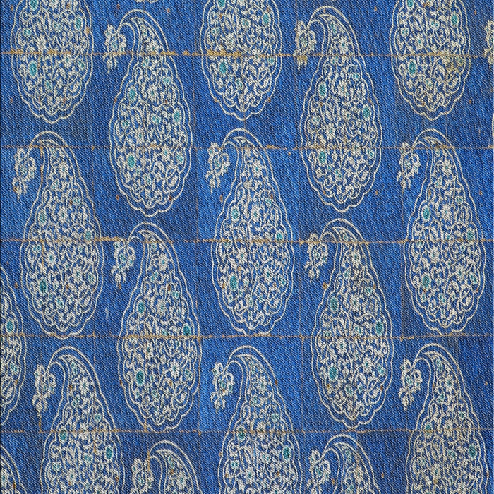 Machine Washable Transitional Blueberry Blue Rug, wshpat2215