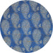 Sideview of Patterned Blue Novelty Rug, pat2215