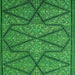 Round Patterned Deep Emerald Green Rug, pat2216grn