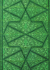 Machine Washable Transitional Deep Emerald Green Rug, wshpat2216grn