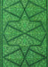 Machine Washable Transitional Deep Emerald Green Rug, wshpat2216grn