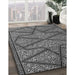 Patterned Dark Gray Rug in Family Room, pat2216gry