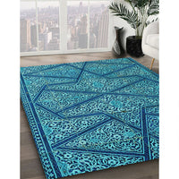 Patterned Blueberry Blue Rug, pat2216lblu