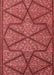 Patterned Cranberry Red Rug, pat2216rd