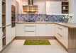 Patterned Golden Brown Yellow Rug in a Kitchen, pat2216yw