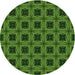 Square Patterned Dark Forest Green Rug, pat2217grn