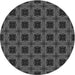 Square Patterned Charcoal Black Rug, pat2217gry
