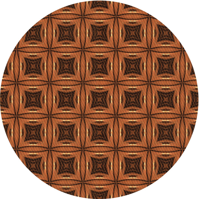 Square Patterned Orange Red Orange Rug, pat2217org