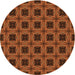 Square Patterned Orange Red Orange Rug, pat2217org