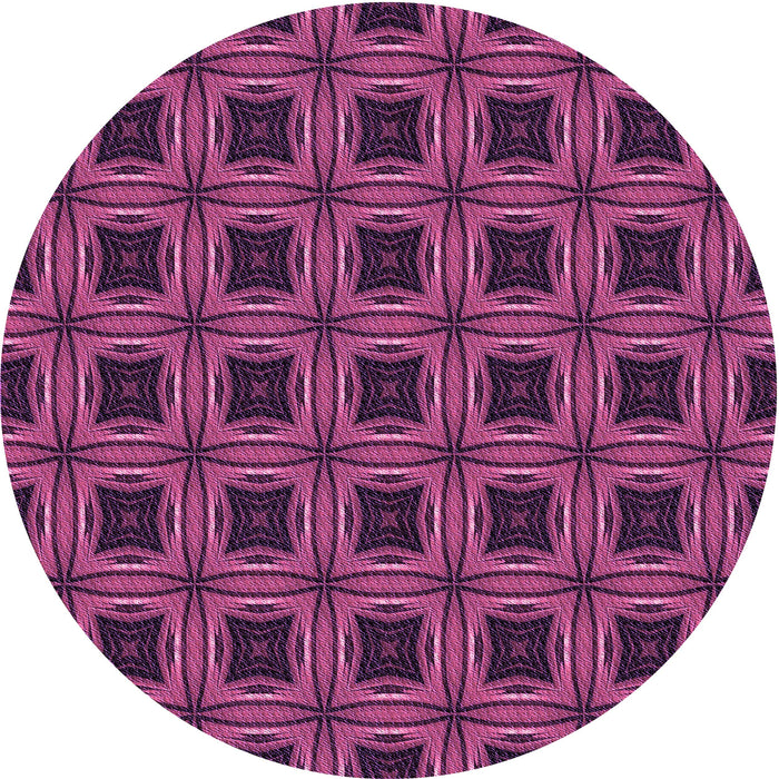 Square Patterned Magenta Pink Rug, pat2217pur