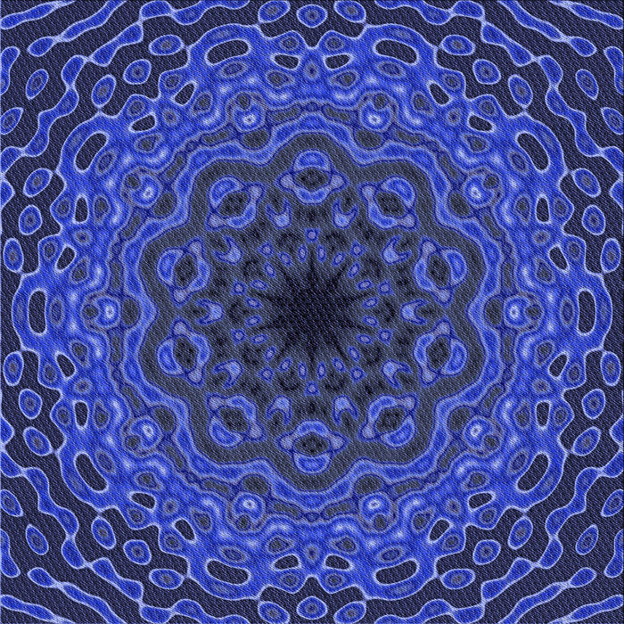 Round Patterned Denim Dark Blue Rug, pat2218blu