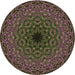 Square Patterned Purple Lily Purple Rug, pat2218brn