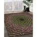 Patterned Purple Lily Purple Rug in Family Room, pat2218brn