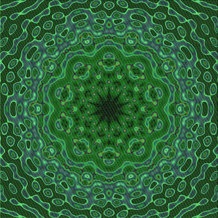 Round Patterned Dark Forest Green Rug, pat2218grn