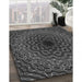 Patterned Charcoal Black Rug in Family Room, pat2218gry