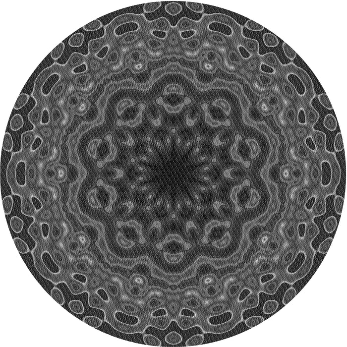 Square Patterned Charcoal Black Rug, pat2218gry