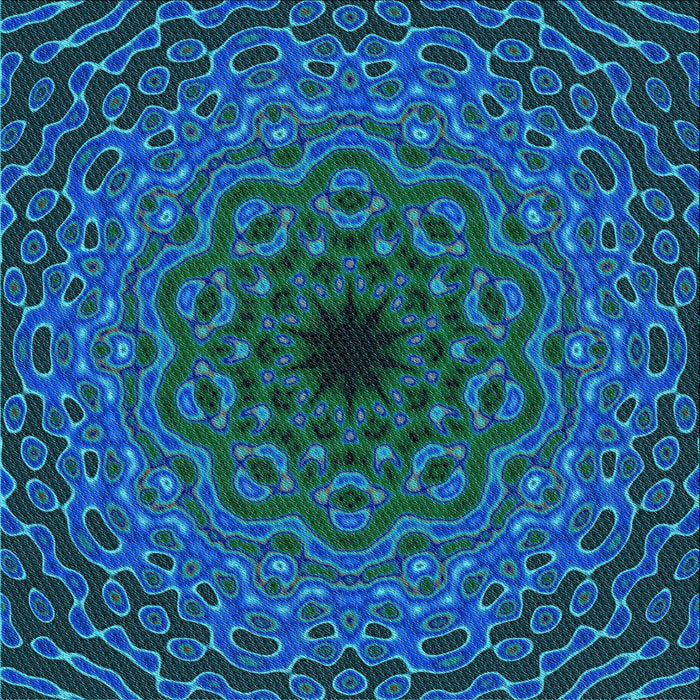 Round Patterned Light Sea Green Rug, pat2218lblu