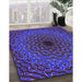 Patterned Purple Rug in Family Room, pat2218pur