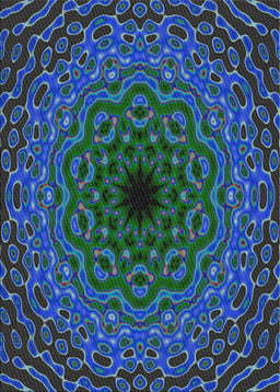 Patterned Deep-Sea Green Novelty Rug, pat2218