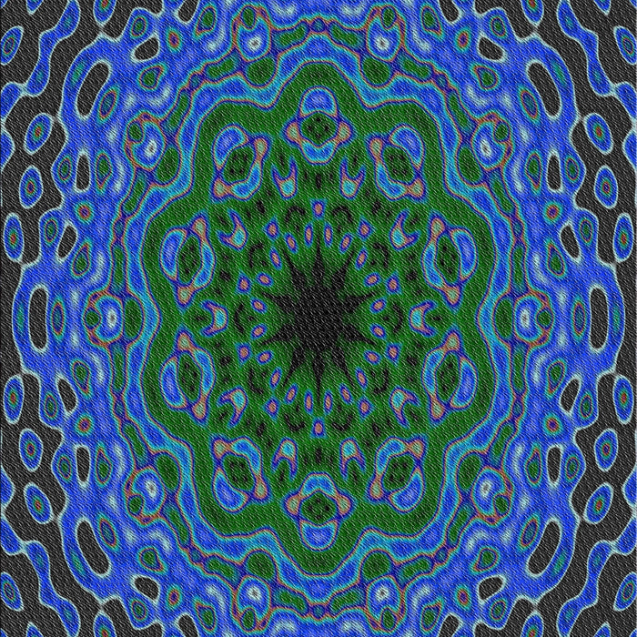 Patterned Deep-Sea Green Novelty Rug, pat2218