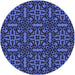 Square Patterned Royal Blue Rug, pat2219blu