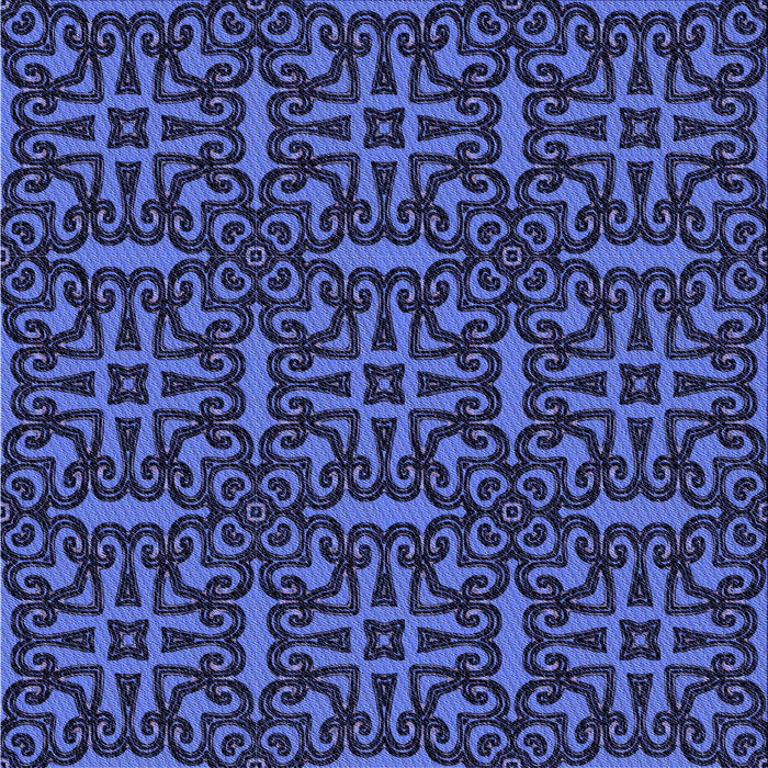 Round Patterned Royal Blue Rug, pat2219blu