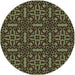 Square Patterned Midnight Gray Rug, pat2219brn