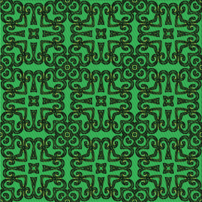 Round Patterned Dark Forest Green Rug, pat2219grn