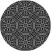 Square Patterned Charcoal Black Rug, pat2219gry