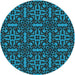 Square Patterned Deep Teal Green Rug, pat2219lblu