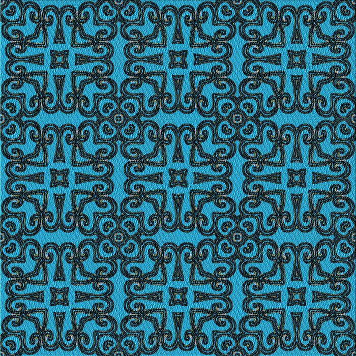 Round Patterned Deep Teal Green Rug, pat2219lblu