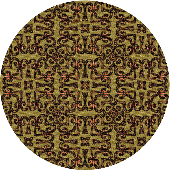 Square Patterned Red Rug, pat2219org