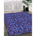 Machine Washable Transitional Blue Rug in a Family Room, wshpat2219pur