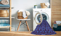 Machine Washable Transitional Blue Rug in a Washing Machine, wshpat2219pur