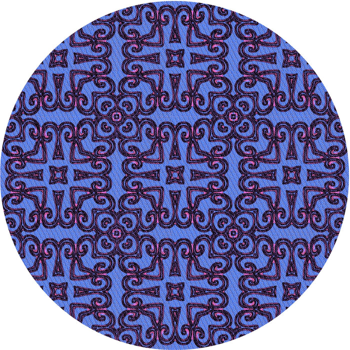 Square Machine Washable Transitional Blue Rug in a Living Room, wshpat2219pur