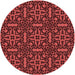 Square Patterned Red Rug, pat2219rd